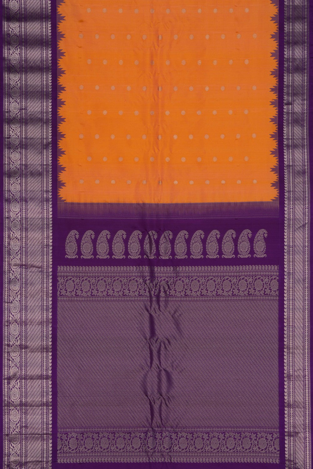 Image of Gadwal Silk Peach Saree